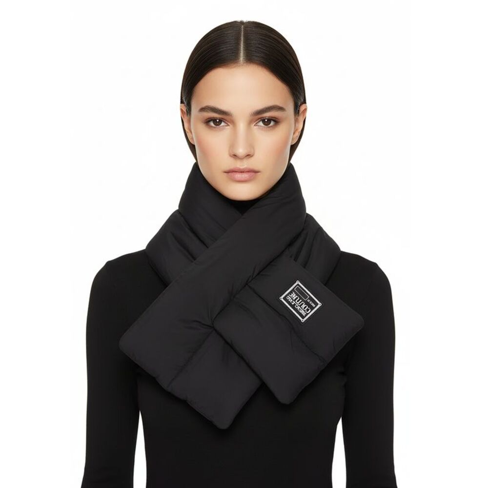 Versace Jeans Couture Signature Black Puffer Womens Scarf